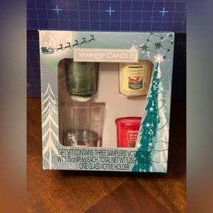 Yankee Candle Christmas Trio Balsam & Cedar, Sparkling Snow, Sparkling Cinnamon